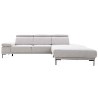 Interliving Sofa Serie 4251 – Ecksofa mit Funktionen platinfarbener Bezug Vaneo 7 & schwarze Metallfüße 4.26 – Stellfläche ca. 300 x 225 cm