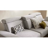 Interliving Sofa Serie 4251 – Ecksofa mit Funktionen platinfarbener Bezug Vaneo 7 & schwarze Metallfüße 4.26 – Stellfläche ca. 300 x 225 cm