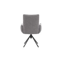 Interliving Esszimmer Serie 5504 - Armlehnstuhl grauer Bezug Concrete DCT 99 & schwarzer Drehfuß S 349