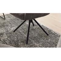 Interliving Esszimmer Serie 5504 - Armlehnstuhl grauer Bezug Concrete DCT 99 & schwarzer Drehfuß S 349
