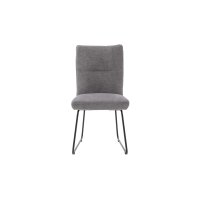Interliving Esszimmer Serie 5504 - Polsterstuhl grauer Bezug Concrete DCT 99 & schwarzes Kufengestell S 355