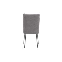Interliving Esszimmer Serie 5504 - Polsterstuhl grauer Bezug Concrete DCT 99 & schwarzes Kufengestell S 355