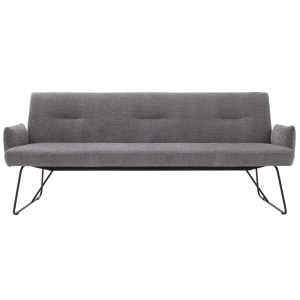 Interliving Esszimmer Serie 5504 - Polsterbank grauer Bezug Concrete DCT 99 & schwarzes Kufengestell S 346 - Länge ca. 218 cm