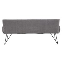Interliving Esszimmer Serie 5504 - Polsterbank grauer Bezug Concrete DCT 99 & schwarzes Kufengestell S 346 - Länge ca. 218 cm