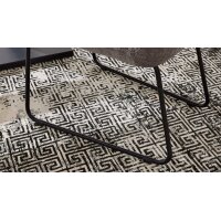 Interliving Esszimmer Serie 5504 - Polsterbank grauer Bezug Concrete DCT 99 & schwarzes Kufengestell S 346 - Länge ca. 218 cm