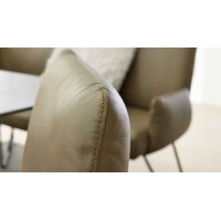 Interliving Esszimmer Serie 5504 - Armlehnstuhl grünes Leder EVI 33 & schwarzer Drehfuß S 349
