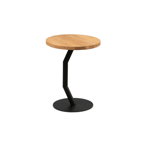 Couchtisch Tim 1 Wildeiche & schwarzes Gestell - Durchmesser ca. 35 cm