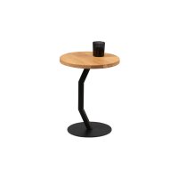Couchtisch Tim 1 Wildeiche & schwarzes Gestell - Durchmesser ca. 35 cm