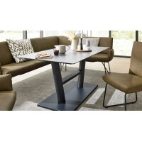 Interliving Esszimmer Serie 5105 – Esstisch betonfarbenes HPL & schwarzes Metall – ca. 160 x 90 cm