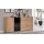 Interliving Wohnzimmer Serie 2024 - Sideboard Eiche & Schwarzglas - zwei Türen, drei Schubladen