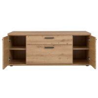 Interliving Wohnzimmer Serie 2110 - Wohnwand Alteiche - fünfteilig, Breite ca. 330 cm