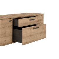 Interliving Wohnzimmer Serie 2110 - Wohnwand Alteiche - fünfteilig, Breite ca. 330 cm