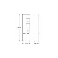 Interliving Wohnzimmer Serie 2110 - Wohnwand Alteiche - fünfteilig, Breite ca. 330 cm