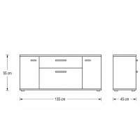 Interliving Wohnzimmer Serie 2110 - Wohnwand Alteiche - fünfteilig, Breite ca. 330 cm