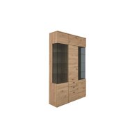 Interliving Wohnzimmer Serie 2110 - Vitrine Alteiche - drei Türen, zwei Schubladen, Breite ca. 135 cm