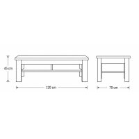 Interliving Wohnzimmer Serie 2110 - Couchtisch Alteiche - ca. 120 x 70 cm