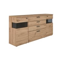 Interliving Wohnzimmer Serie 2110 - Sideboard Alteiche - zwei Türen, vier Schubladen, Breite ca. 180 cm