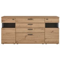 Interliving Wohnzimmer Serie 2110 - Sideboard Alteiche - zwei Türen, vier Schubladen, Breite ca. 180 cm