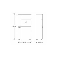 Interliving Wohnzimmer Serie 2110 - Wohnwand Alteiche - fünfteilig, Breite ca. 345 cm