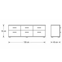 Interliving Wohnzimmer Serie 2110 - Wohnwand Alteiche - fünfteilig, Breite ca. 345 cm