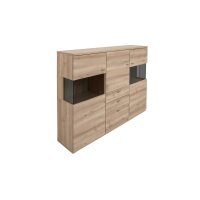 Interliving Wohnzimmer Serie 2110 - Highboard Naturbuche - drei Türen, drei Schubladen, Breite ca. 180 cm