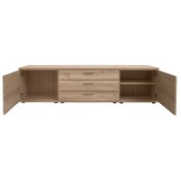 Interliving Wohnzimmer Serie 2110 - Wohnwand Naturbuche - sechsteilig, Breite ca. 315 cm