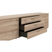 Interliving Wohnzimmer Serie 2110 - Wohnwand Naturbuche - sechsteilig, Breite ca. 315 cm