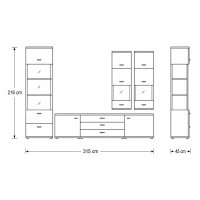 Interliving Wohnzimmer Serie 2110 - Wohnwand Naturbuche -...