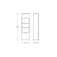 Interliving Wohnzimmer Serie 2110 - Wohnwand Naturbuche - sechsteilig, Breite ca. 315 cm