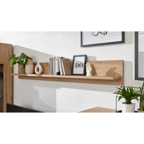 Interliving Wohnzimmer Serie 2110 - Wandregal Naturbuche - Länge ca. 120 cm