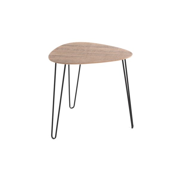 Beistelltisch Eiche & Schwarz - Durchmesser ca. 48 cm