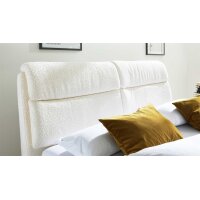 Interliving Polsterbett Serie 1416 - Polsterbettgestell naturweiße Chenille Kama 680000 & schwarze Metallfüße – Liegefläche ca. 180 x 200 cm