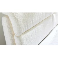 Interliving Polsterbett Serie 1416 - Polsterbettgestell naturweiße Chenille Kama 680000 & schwarze Metallfüße – Liegefläche ca. 180 x 200 cm