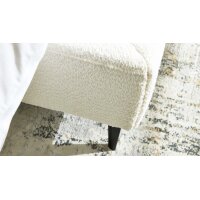 Interliving Polsterbett Serie 1416 - Polsterbettgestell naturweiße Chenille Kama 680000 & schwarze Metallfüße – Liegefläche ca. 180 x 200 cm