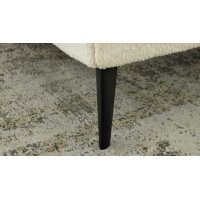 Interliving Polsterbett Serie 1416 - Polsterbettgestell naturweiße Chenille Kama 680000 & schwarze Metallfüße – Liegefläche ca. 180 x 200 cm