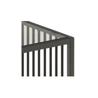 Beistelltisch Strington rauchfarbenes Glas & schwarzes Metallgestell