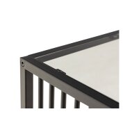 Beistelltisch Strington rauchfarbenes Glas & schwarzes Metallgestell