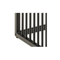 Beistelltisch Strington rauchfarbenes Glas & schwarzes Metallgestell