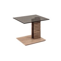 vierhaus Couchtisch 5653-GPA-EBI graues Parsolglas & Wildeiche bianco - ca. 55 x 47 cm