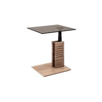 vierhaus Couchtisch 5653-GPA-EBI graues Parsolglas & Wildeiche bianco - ca. 55 x 47 cm