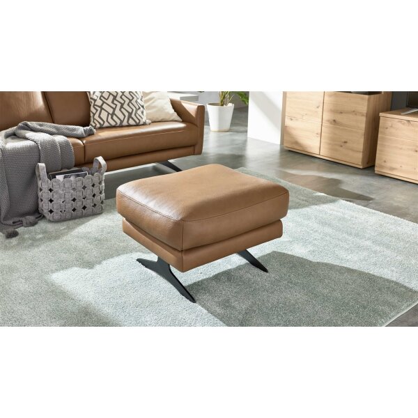 Interliving Sofa Serie 4004 - Polsterhocker fangofarbenes LongLife-Leder Z84-21 - ca. 70 x 60 cm