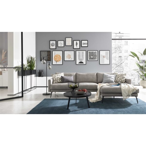 Interliving Sofa Serie 4004 - Ecksofa hellgraues Longlife-Leder Z69-22 - Stellfläche ca. 276 x 170 cm