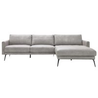 Interliving Sofa Serie 4004 - Ecksofa hellgraues Longlife-Leder Z69-22 - Stellfläche ca. 276 x 170 cm