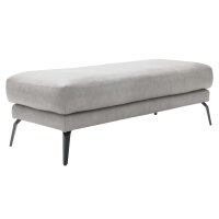 Interliving Sofa Serie 4004 - XXL-Hocker hellgraues LongLife-Leder Z69.22 - ca. 140 x 60 cm