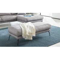 Interliving Sofa Serie 4004 - XXL-Hocker hellgraues LongLife-Leder Z69.22 - ca. 140 x 60 cm