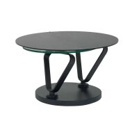 Interliving Couchtisch Serie 6218 - Funktionscouchtisch silbergraue Keramik & schwarzer Stahl - Durchmesser ca. 75 cm