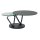 Interliving Couchtisch Serie 6218 - Funktionscouchtisch silbergraue Keramik & schwarzer Stahl - Durchmesser ca. 75 cm