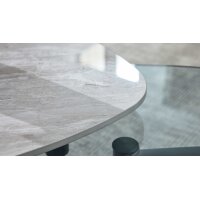 Interliving Couchtisch Serie 6219 - Funktions-Couchtisch Marmoroptik Emperador & schwarzer Stahl - ca. 88 x 75 cm