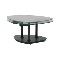 Interliving Couchtisch Serie 6219 - Funktions-Couchtisch Marmoroptik Emperador & schwarzer Stahl - ca. 88 x 75 cm