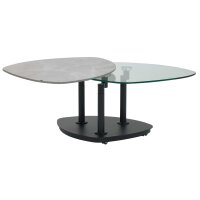 Interliving Couchtisch Serie 6219 - Funktions-Couchtisch Marmoroptik Emperador & schwarzer Stahl - ca. 88 x 75 cm